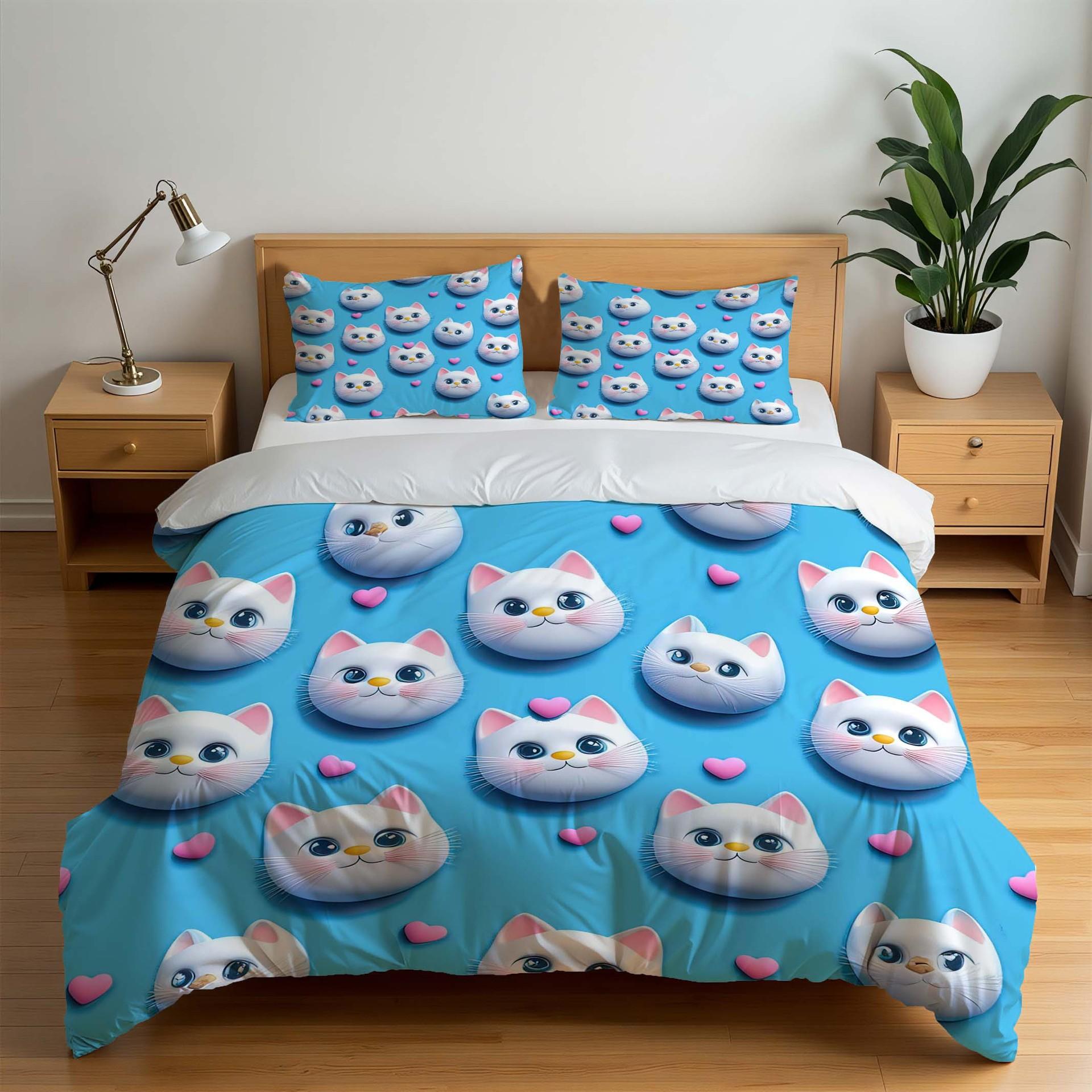 New 3D Three-dimensional Cartoon Bedding Digital Printing Three-piece Abrasive Cloth 90*190