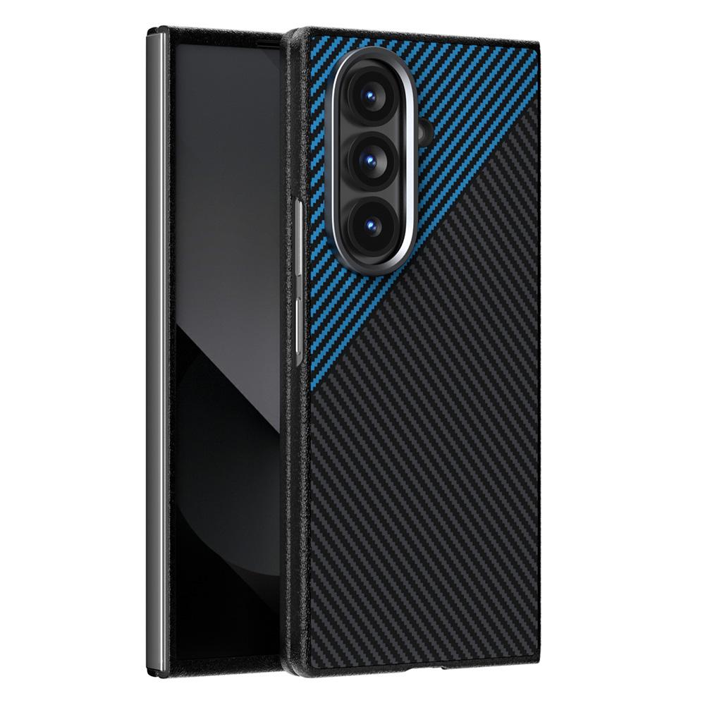 ABEEL For Samsung Galaxy Z Fold7 5G Magnetic Case Carbon Fiber Texture TPU PC PU Phone Back Cover