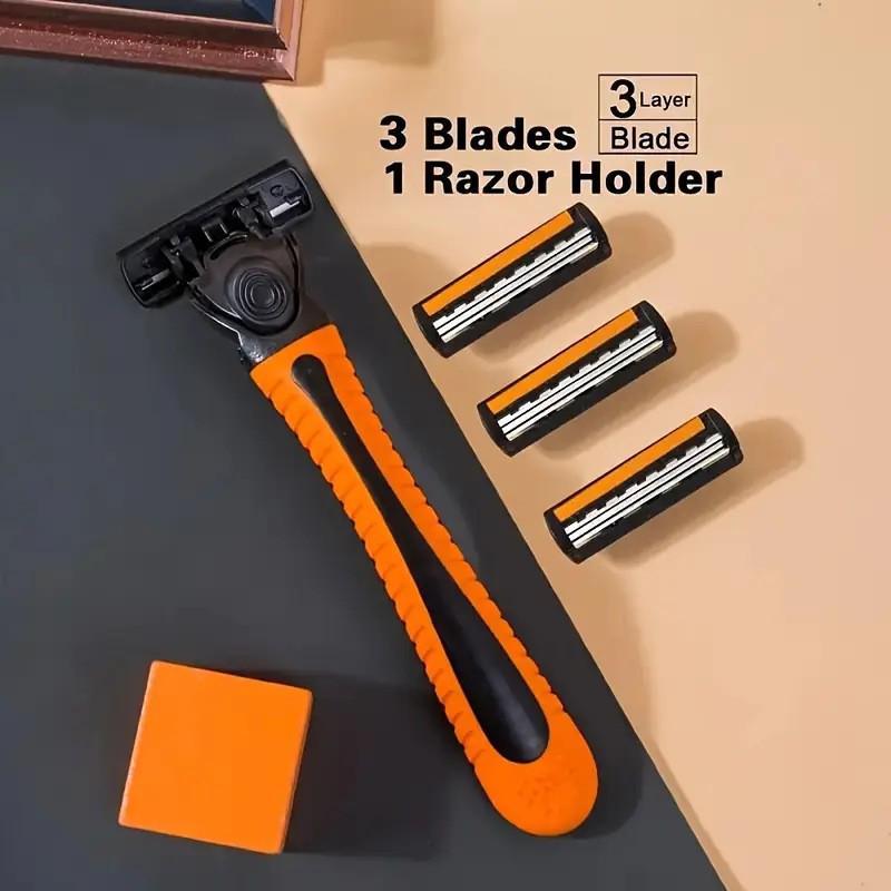 Men's Three-Layer Travel Razor: Portable, Disposable Shaver for Hotel Use