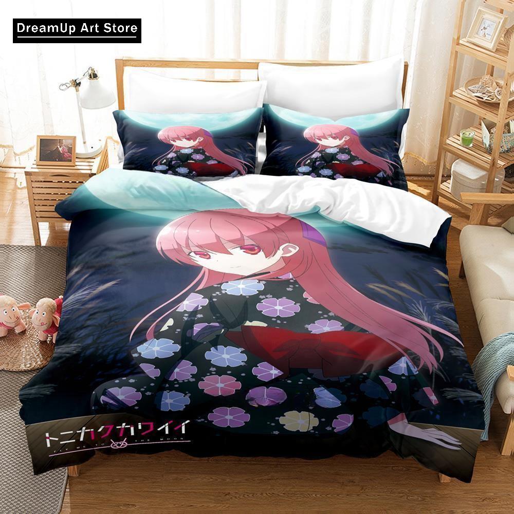 Anime TONIKAWA Měsíc pro tebe Povlečení Chlapci Dívky Jednolůžko Dvojlůžko Plná Velikost Povlak na přikrývku Povlak na polštář Postel Dospělí Ložnice