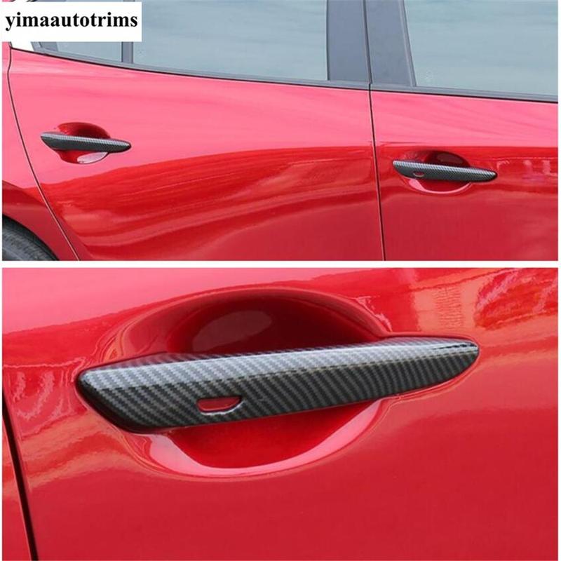For Mazda 3  - 2025 Car Door Handle Decoration Protection Cover Trim ABS Chrome / Carbon Fiber Look Accessories Exterior Kit
