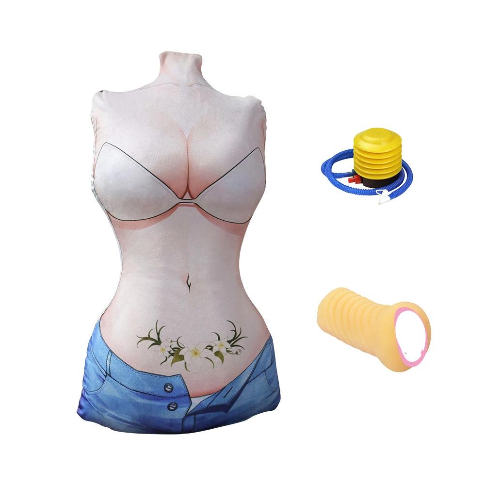 Men's Inflatable Pillow Sex Doll PVC Mold Animation Style Fun Auxiliary Props Masturbation Cup Erotic Adult Sex Toy