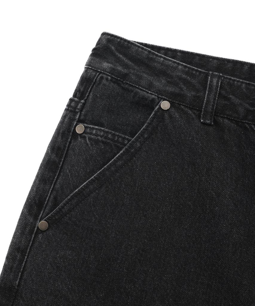 FALLETT Hand Brush Denim Pants Black