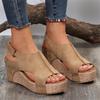 22 Roman sandals flat platform sandals large size shoes fish mouth wedge sandals