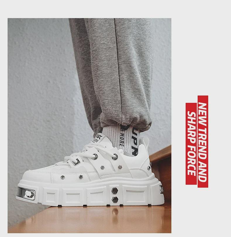 Daddy Shoes SS2024: Men's Thick Sole, Low-Top Casual Rivet Shoes - Korean Style