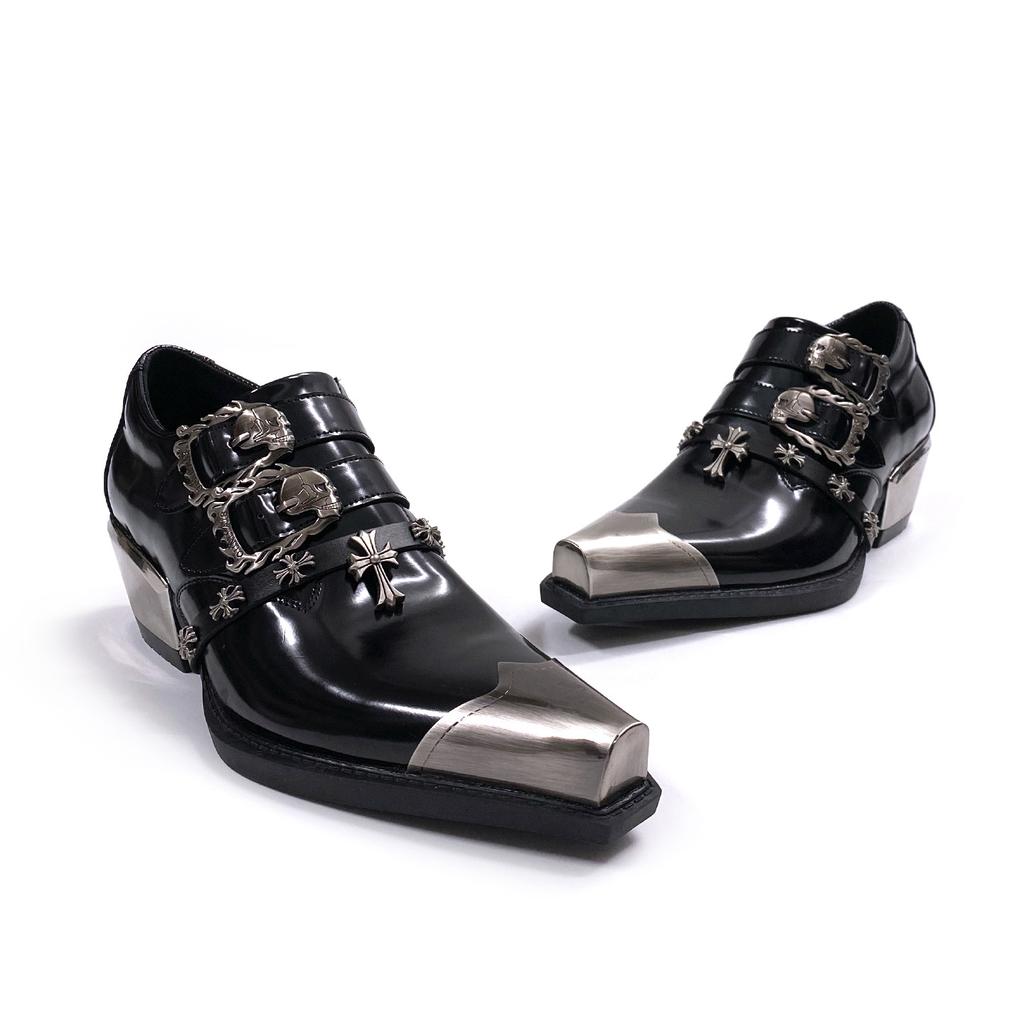 Scarpe in Pelle Stile Britannico Scarpe Oxford Stile Punk Scarpe Casual Appuntite Metalliche Lucide Modelli da Uomo e da Donna