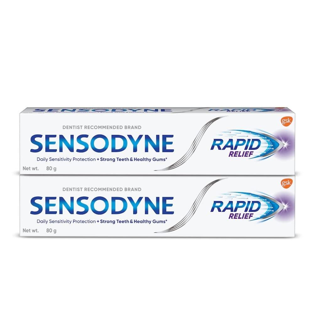 2 x Sensodyne Rapid Relief Toothpaste 80gm Each For Sensitive Teeth Exp 2027