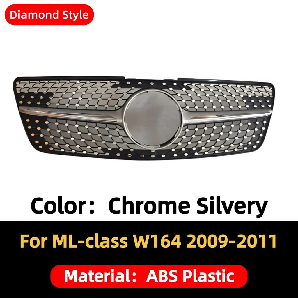 Front Mask Grille Bumper Grill Hood Mesh Modification For Mercedes Benz ML W164 2005-2011 GT Diamond Style Tuning Accessories