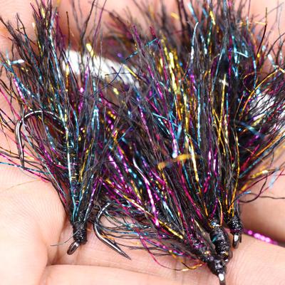 6PCS #4 Flasher Streamer Fly Deceiver Teaser Fly For Trout Fly Fishing Fishing Lure