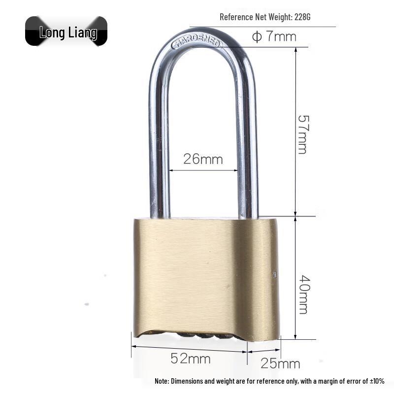 Desert Spring Brass Long Shackle Combination Lock