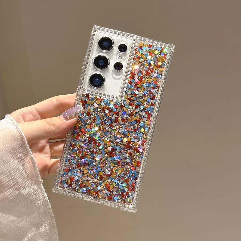 Luxury Shiny Diamond Glitter Sequins Case For Samsung S25 Edge S24 Plus S23 S22 S21 Ultra S20 FE A56 A36 A26 A16 A14 A15 Cover