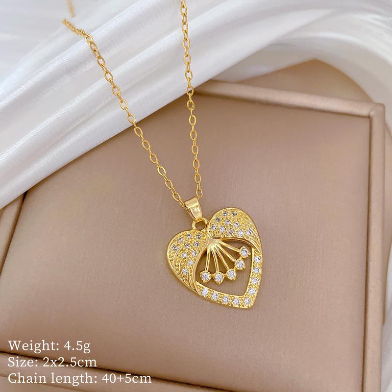 Copper Micro-Inlaid Necklace Women'S Copper Micro-Inlaid Real Gold Electroplating Simple And Exquisite Collarbone Chain Neck Chain