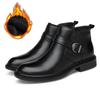 Fashion Winter Boots New Luxury Brand Plus Hair Men Boots  High Top Crocodile Leather Shoes Men Business Ankle Boots Leather Snow Boots