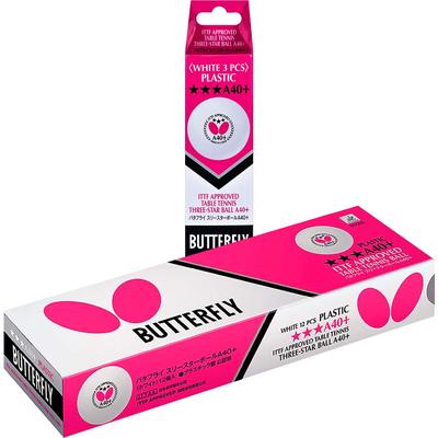 Piłeczka do tenisa stołowego Butterfly Piłeczka Butterfly Trzygwiazdkowa Biała 3 sztuki 95770 Biała A40+ (270) (270)
