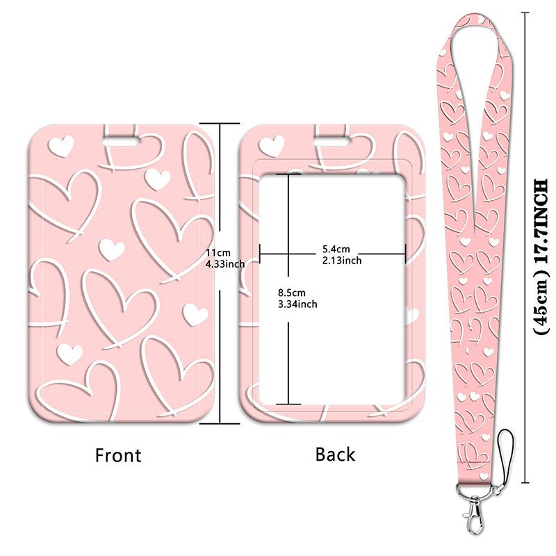 Heart Credential Holder Minimalist Style Lanyards For Key Neck Strap For Card Badge Gym Keychain Keyring Accessories Gifts