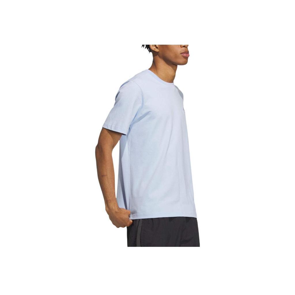 Adidas Solid Color Logo Casual Sports T-Shirt Unisex Tops Blue IT4336