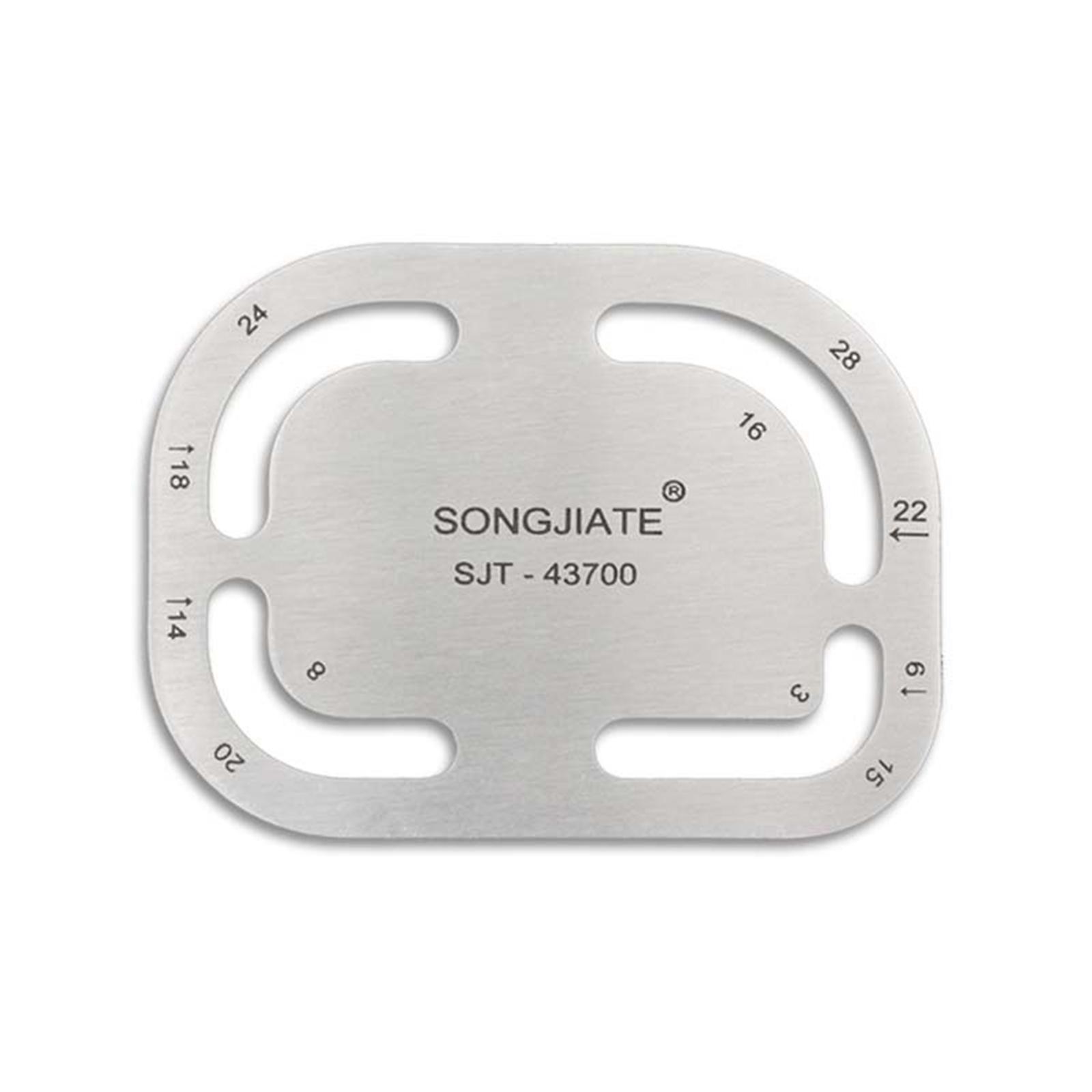 

Шаблон трафарета для ремешка для часов, измерительный инструмент из нержавеющей стали с закругленными углами для кожевенного ремесла C