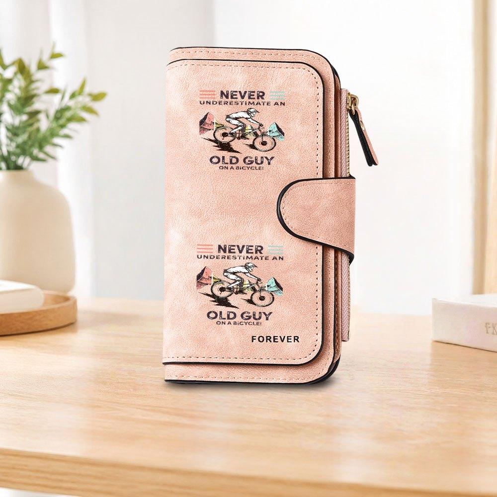 Mountain Biking Print Long Zipper Wallet, Large-capacity Card Holder, Unisex Clutch Bag, Stylish Zippered Coin Purse, Suitable for Daily Use, a Great