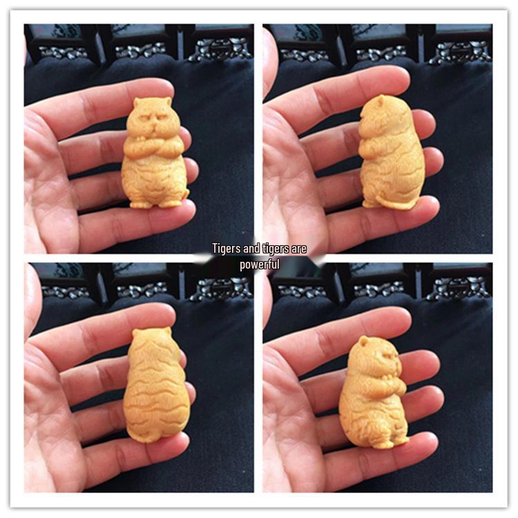 

Solid Bamboo Carved Golden Toad Year of the Rabbit Pendant Ornament