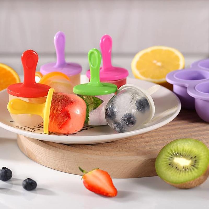 1pc 7 Holes DIY Ice Cream Pops Silicone Mold Ice Cream Ball Maker Popsicles Molds Baby Fruit Shake Home Kitchen Accessories Tool