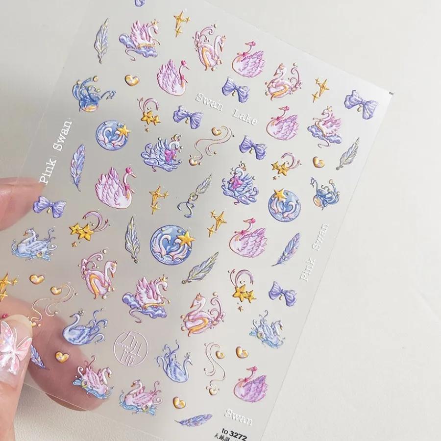1pcs 5D Cute Pink Cat Claw Nail Art Stickers Slider Nail Decorations Decals Self-Adhesive Manicure Accessory DIY