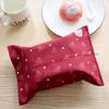 Cute Cartoon Bear Cherry Pattern Fabric Tissue Bag Hanging Linen Tissue Box Cover For Car Home And Travel Use Desktop Organizer