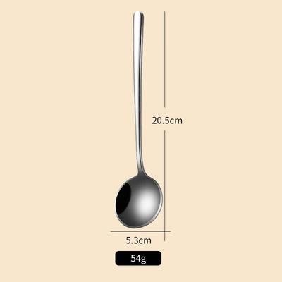 Ru Han 316 Stainless Steel Korean Style Long Handle Round Spoon
