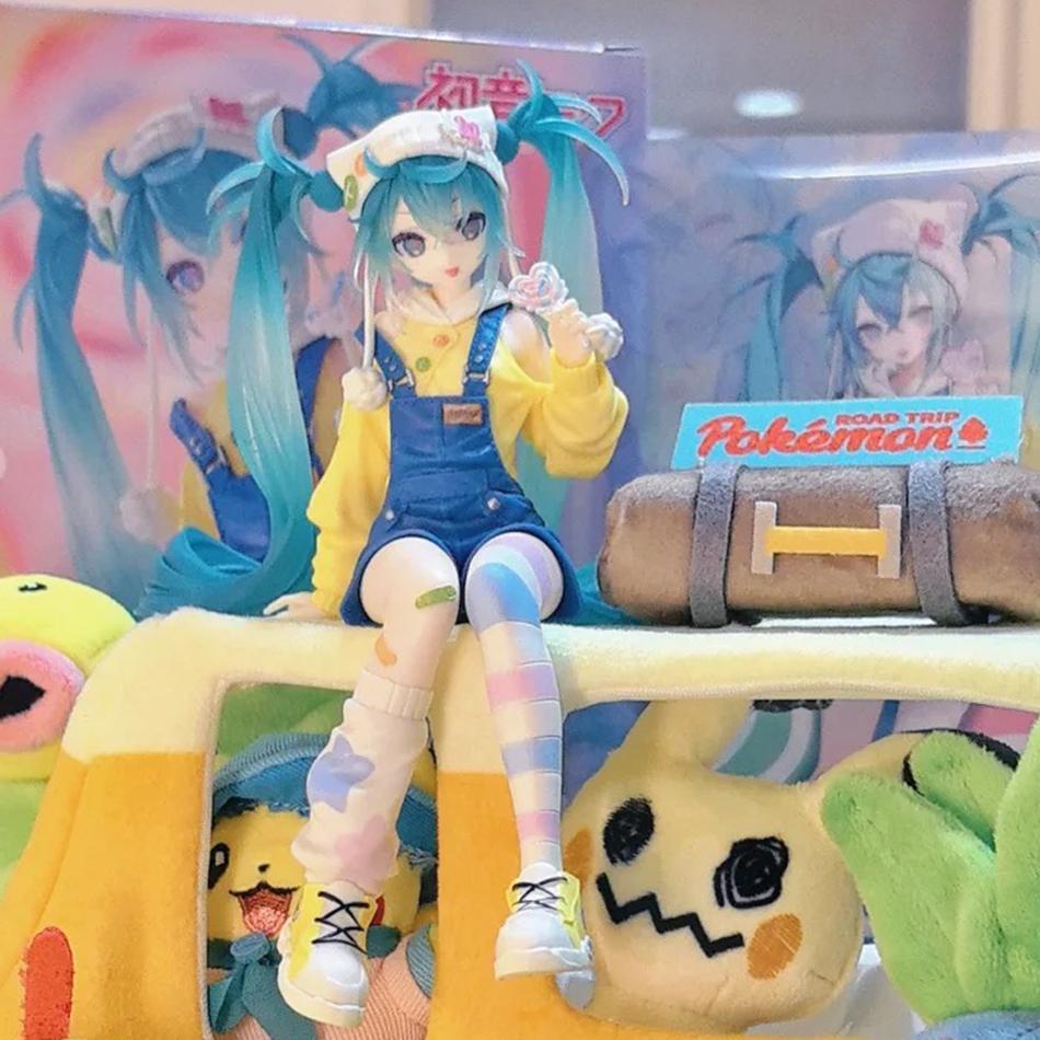 Hatsune Miku Anime Figurine Lollipop Kawaii Tabletop Decorations Action Figures Doll Model Children Toy Gift