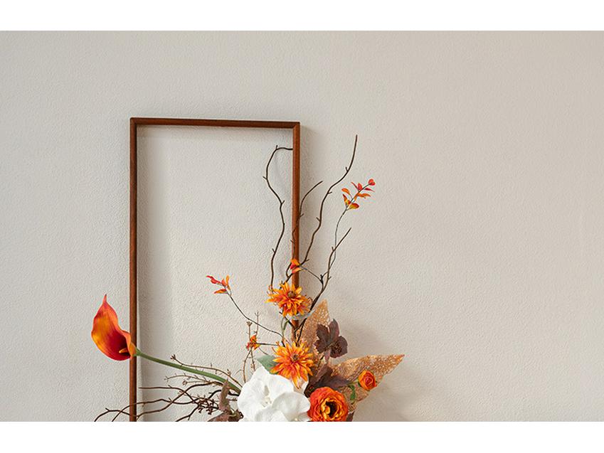 Retro Wenge Wood Photo Frame: Creative Living Room Artificial Flower Wall Art & Photography Prop
