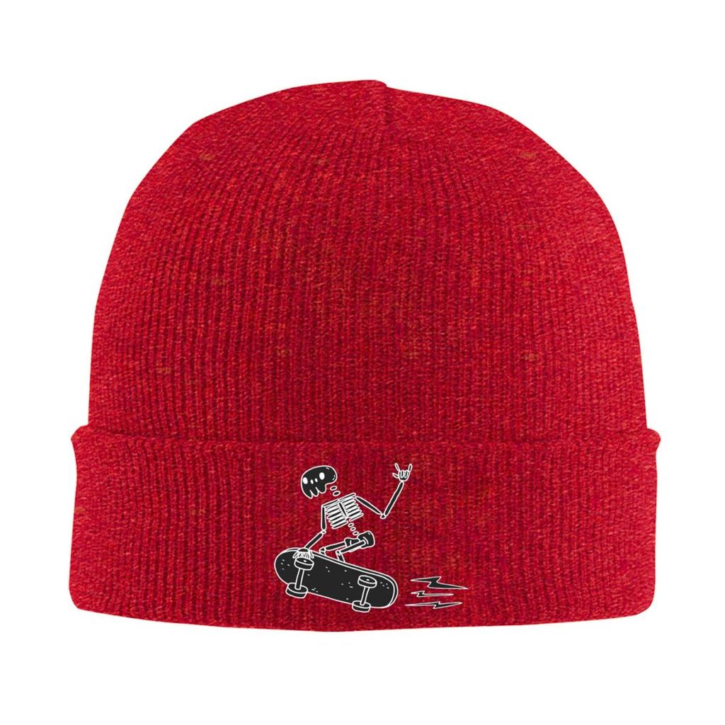 Cool Skeleton Skateboard Warm Knitted Cap Hip Hop Bonnet Hat Autumn Winter Outdoor Beanies Hats for Unisex Adult