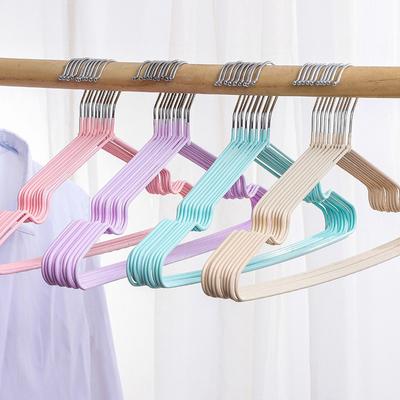 1Pcs Coat Hanger Thick Household Traceless Simple Coat Hanger Metal Adult Children With Non-Slip Notch Coat Hanger