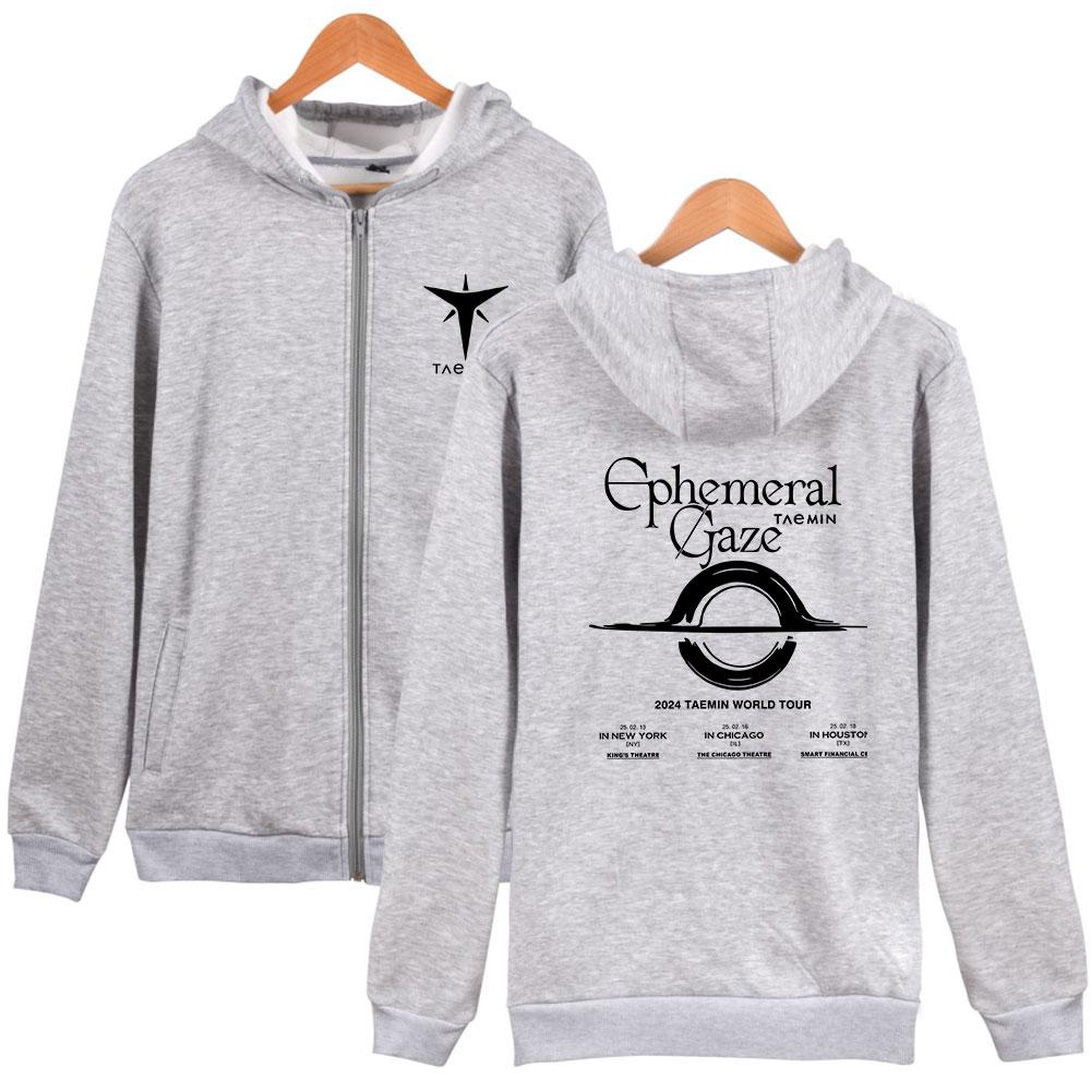 Fashion Women Men's Hoodie Taemin Ephemeral Print Comfortable Hoodie High Quality Autumn Men's Hooded Jacket Zipper Sweatshirt