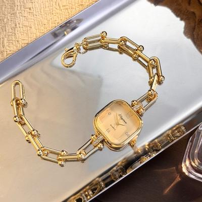 Vintage Square Bracelet Watch Elegant U-Shape Clasp Design Wristwatch Gift Luxury Quartz Watch