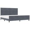 Boxspring Bed with Headboard Dark Grey 200 x 200 cm Velvet