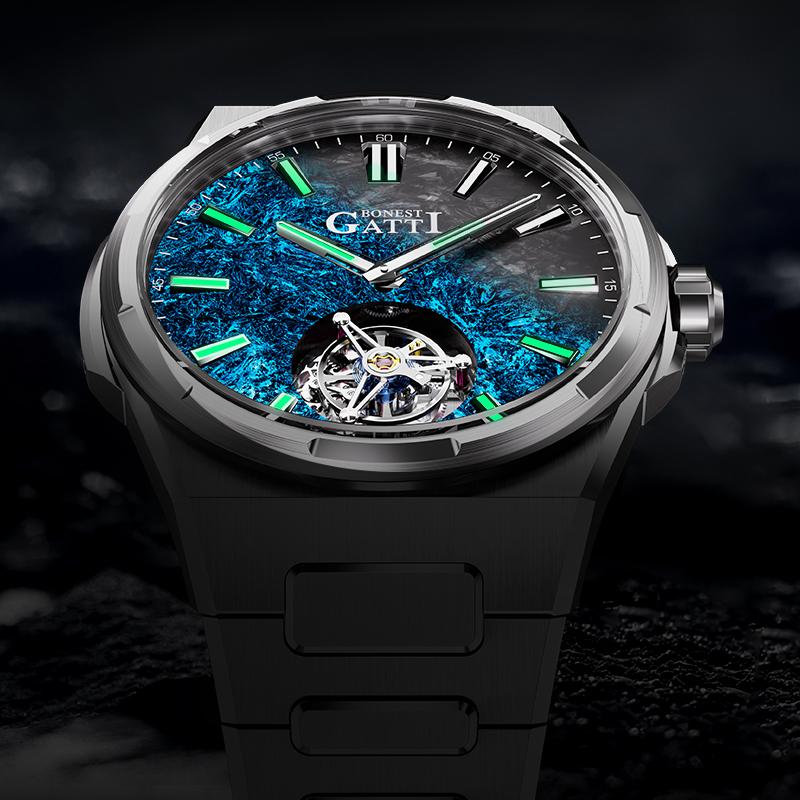 BONEST GATTI new German men's watch tourbillon watch men's mechanical watch carbon fiber luminous watch exquisite gift box