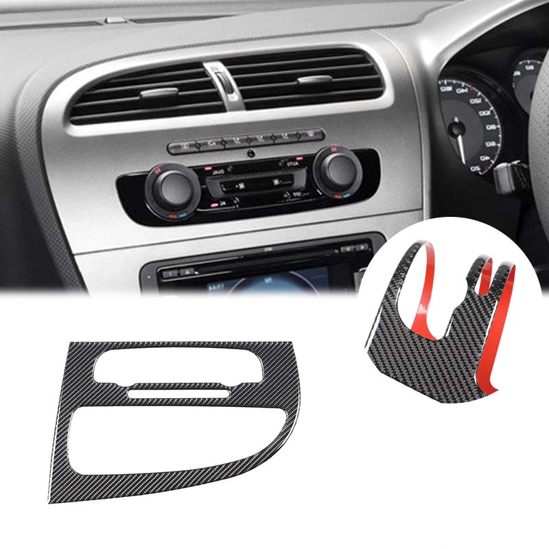 For Seat Leon 2005-2012 LHD RHD Real Carbon Fiber Car Dashboard Decoration Stickers Interior Decoration Stickers Car Accessories