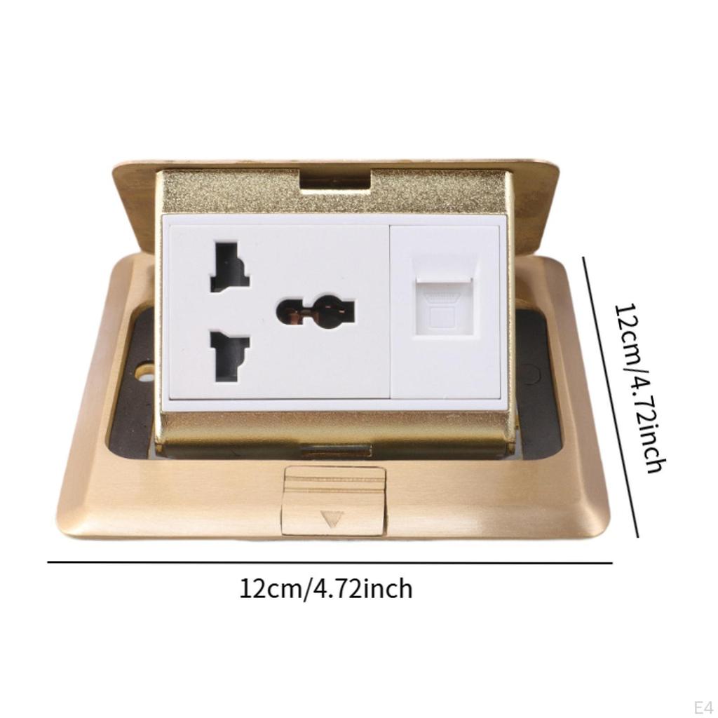 Floor Box Electrical Outlet Kit Household Copper Home Office Charging Station Countertop Tamper
