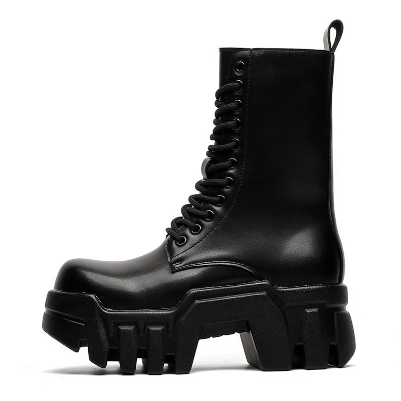 Fashion Leather Shoes For Man Platform Genuine Leather Big Size Shoes High Quality Designer Formal Platform Casual Shoes Outdoor