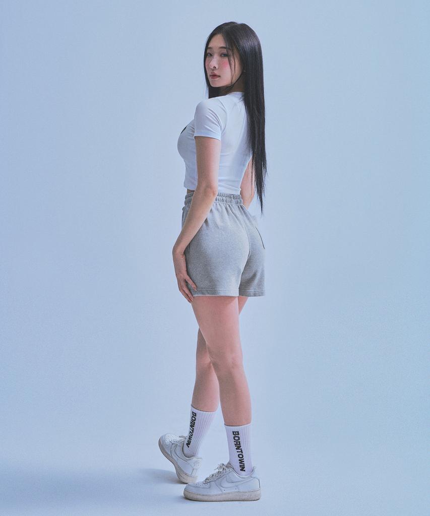 BORN TO WIN W Chrome B Shorts [Melange Grey]