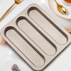 Durable Carbon Steel Baguette Baking Molds, Nonstick French Bread Pan with Rectangular Slots, Specialty 3-Cavity Baguette Mold - Essential Kitchen