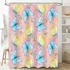 Colorful Butterfly Print Shower Curtain Waterproof Fabric for Bathroom Decorations – Available in Multiple Sizes