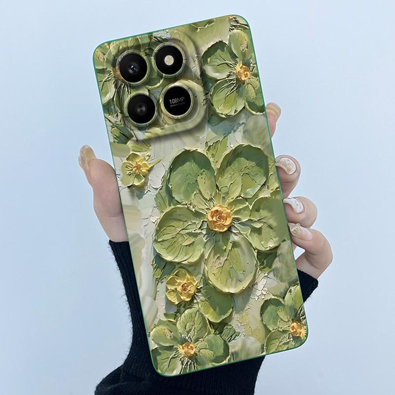 Case For Honor X7d Cute Panda Sweet Girls Cats Liquid Silicone Soft Back Cover For Honor 400 Smart 5G Bumper Protective Casing