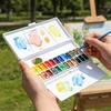 Foldable Watercolor Pigment Box 24 Grids Paint Pigment Tray Watercolor Mixing Tray  Travel
