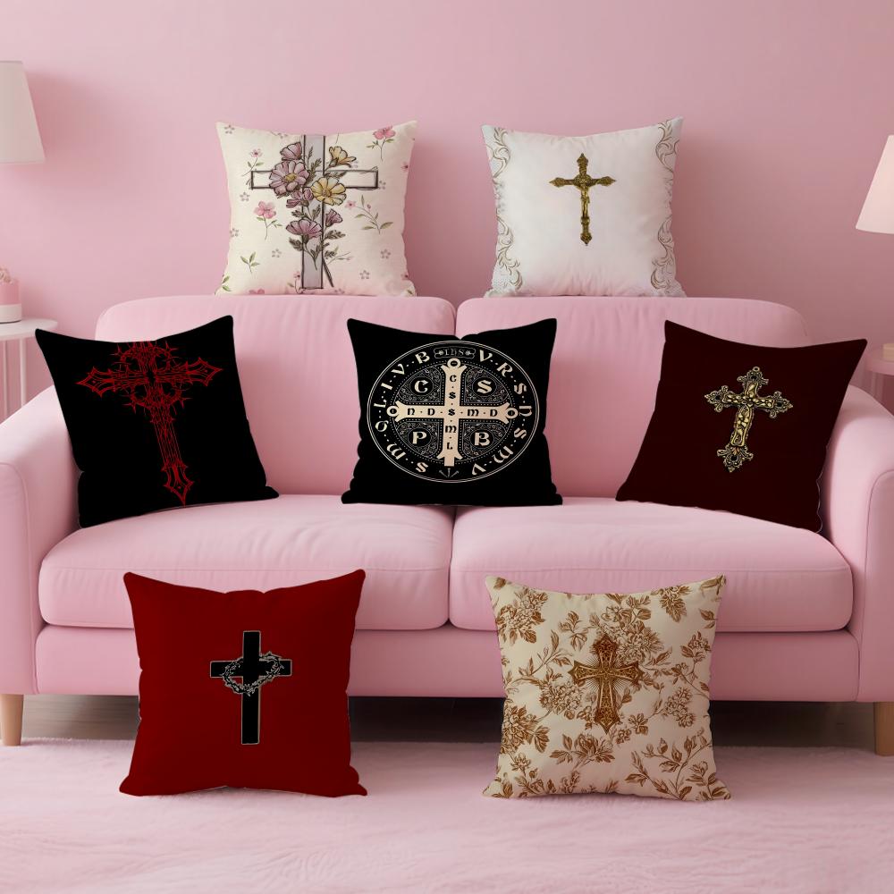 Sacred and Holy GGOD CCrucifix Cushion Cover Pillow Case Soft Skin Friendly Fabric Concealed Zipper