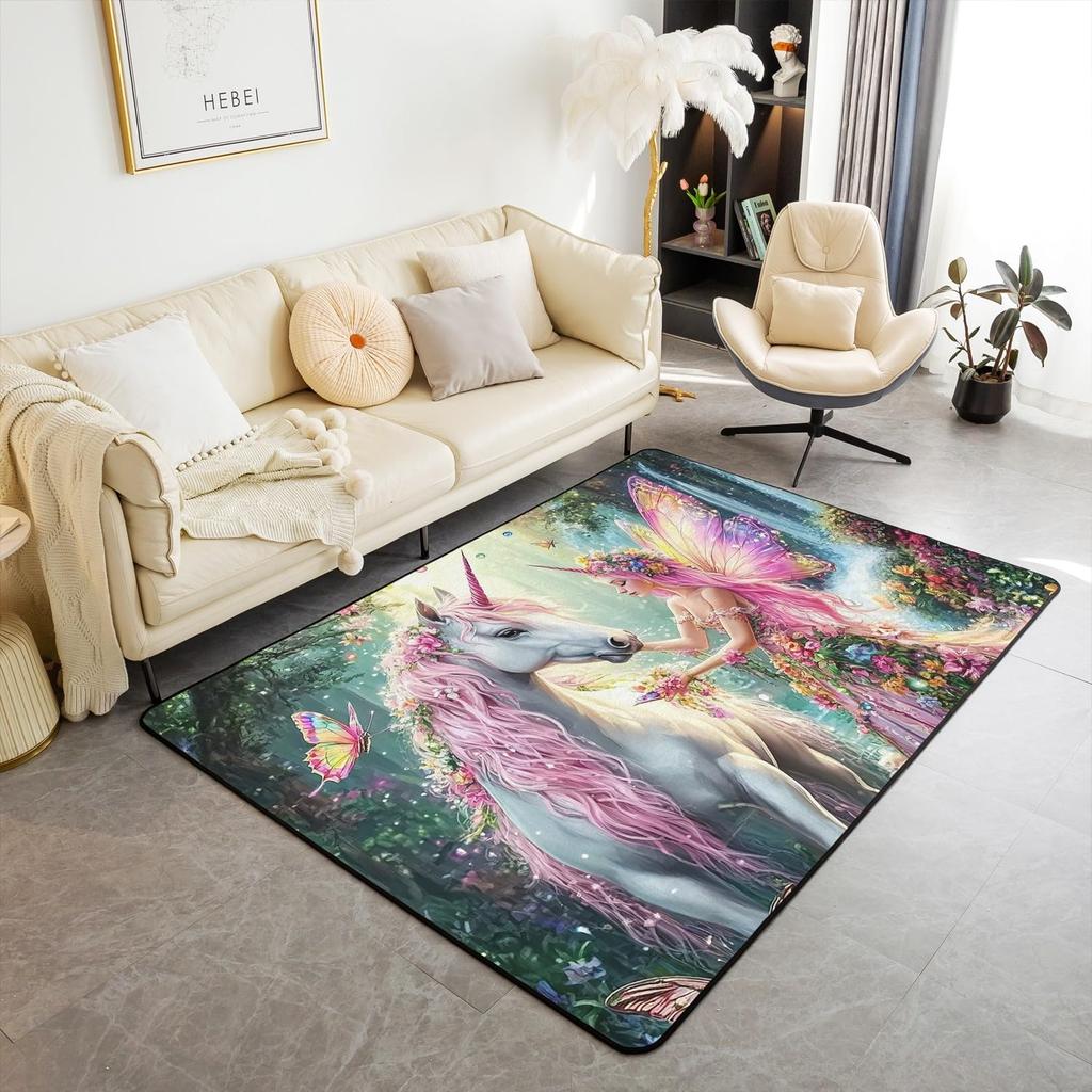 Spider Web Kids Area Rug,Black Spider Arachnid Insect Animals Indoor Floor Mat Entrance Rug for Boys Man Girls Women,Halloween Gothic Non Sl