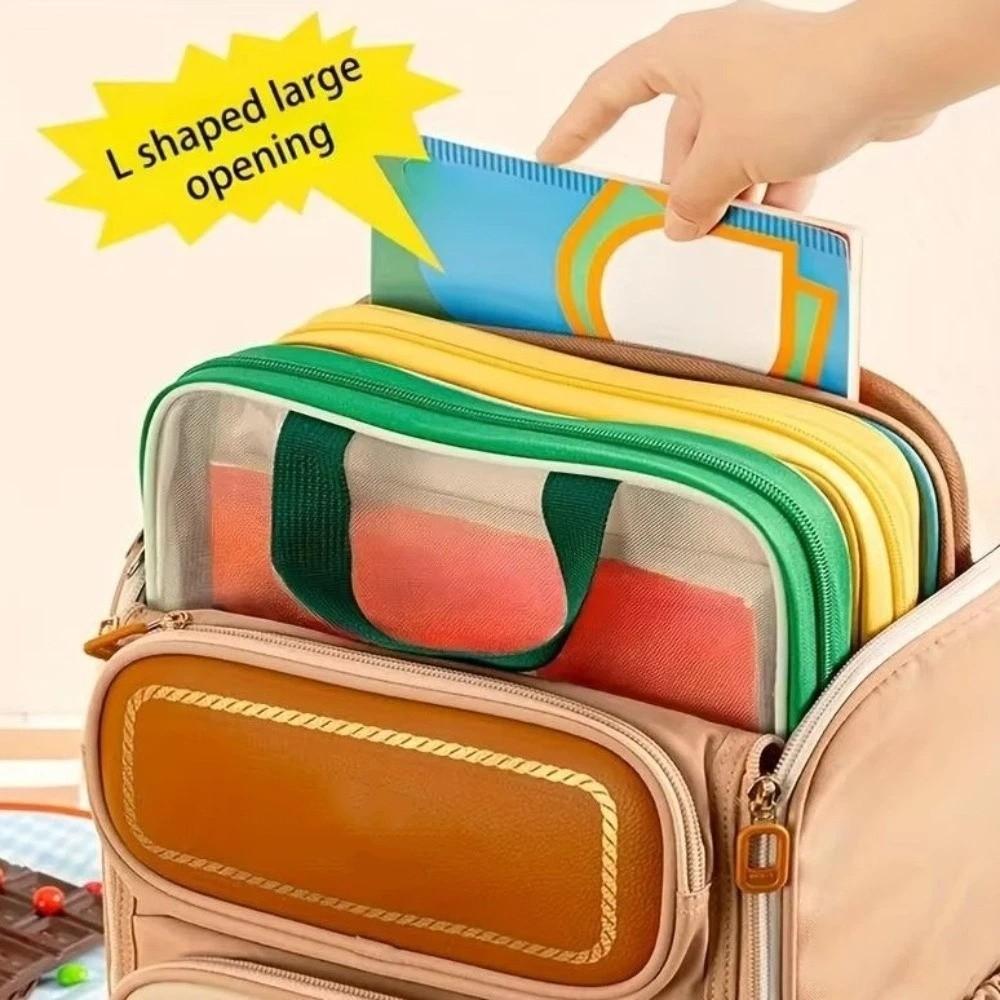 Waterproof File Storage Bag Large Capacity Transparent Study Pouch  Office Supplies