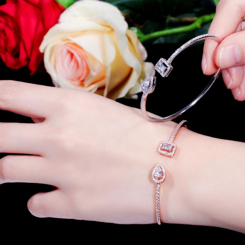 S0150 Micro-Inlaid Zir*****Pen Bracelet T-Shaped Platinum Bracelet, Environmentally Friendly