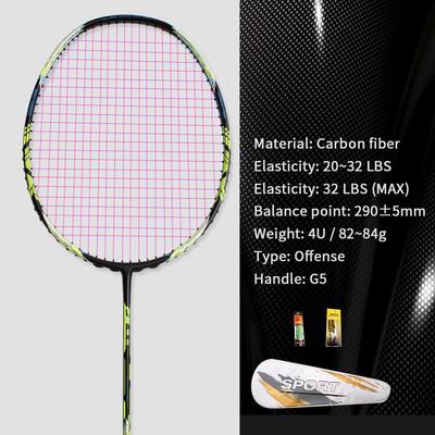 21-30 LBS Badminton Racket Carbon Fiber Man Woman Adult High Elasticity Durable Major Attack Racket Defense Competition Level