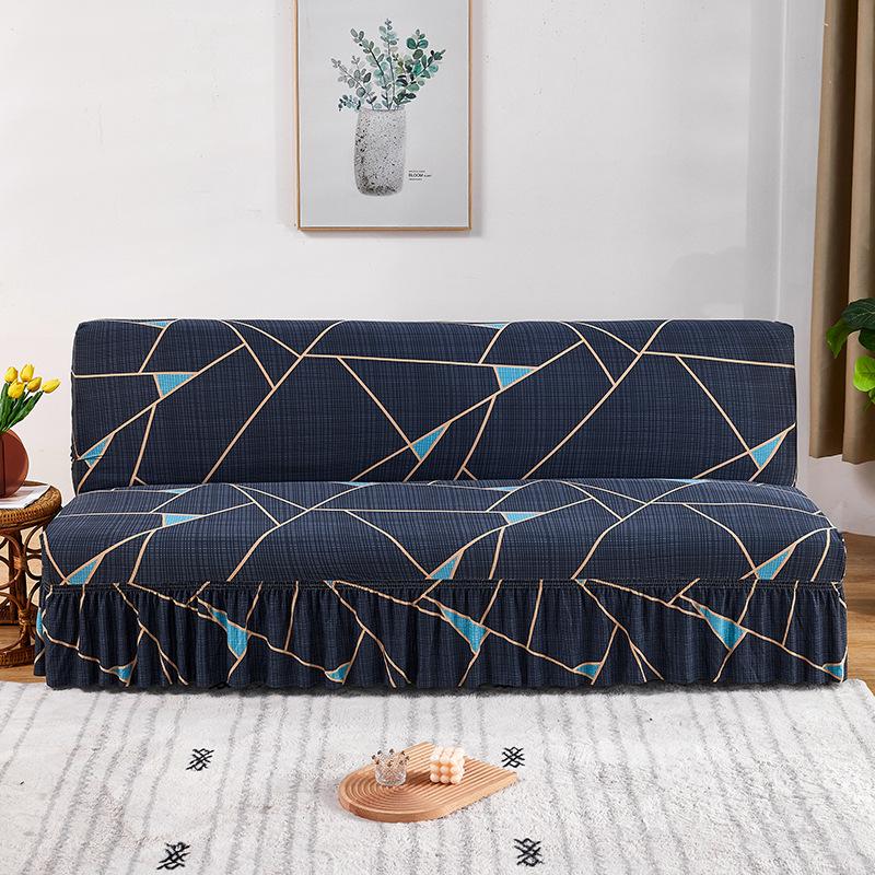 

Чехол для дивана-кровати без подлокотников для гостиной, простой складной чехол для дивана с геометрическим узором, все включено, универсальный Average Size: Length 150-190cm