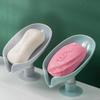 Bathroom Creative Leaf-shaped Soap Box Drain Soap Rack Box Shower Fixed Soap Rack Sponge Storage Tray Soap Dish Home Gadgets
